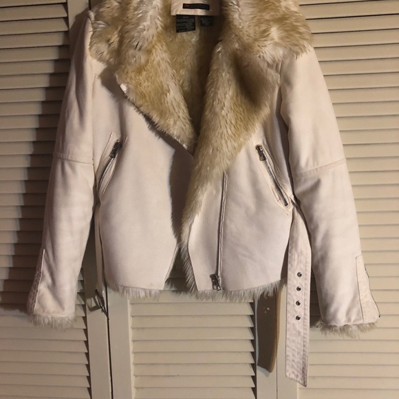 SALE‼️ Parasuco Cream Moto Jacket w/ Faux Fur - Picture 3 of 5